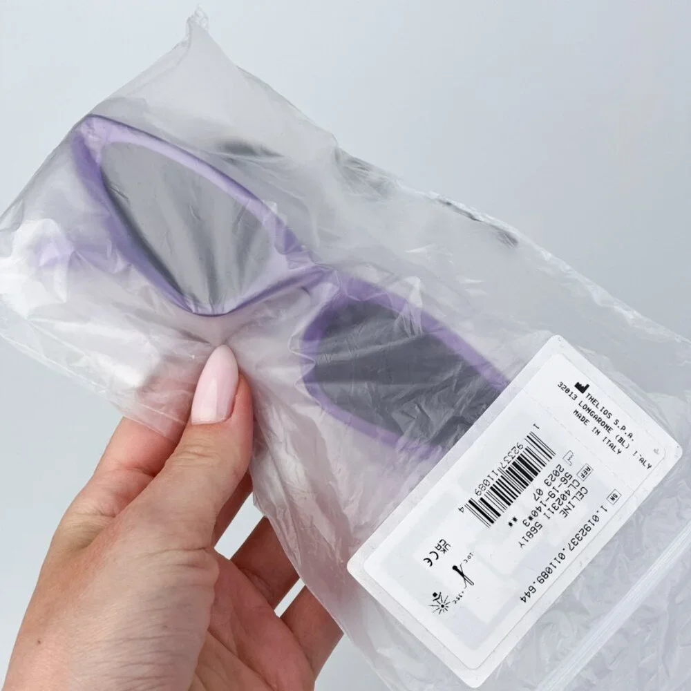 Celine CL40231I 81Y BRAND NEW Sunglasses Transparent Violet Geometric Women
